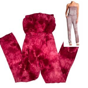 Go Couture Tie Dye Strapless Jumpsuit‎ Sz S